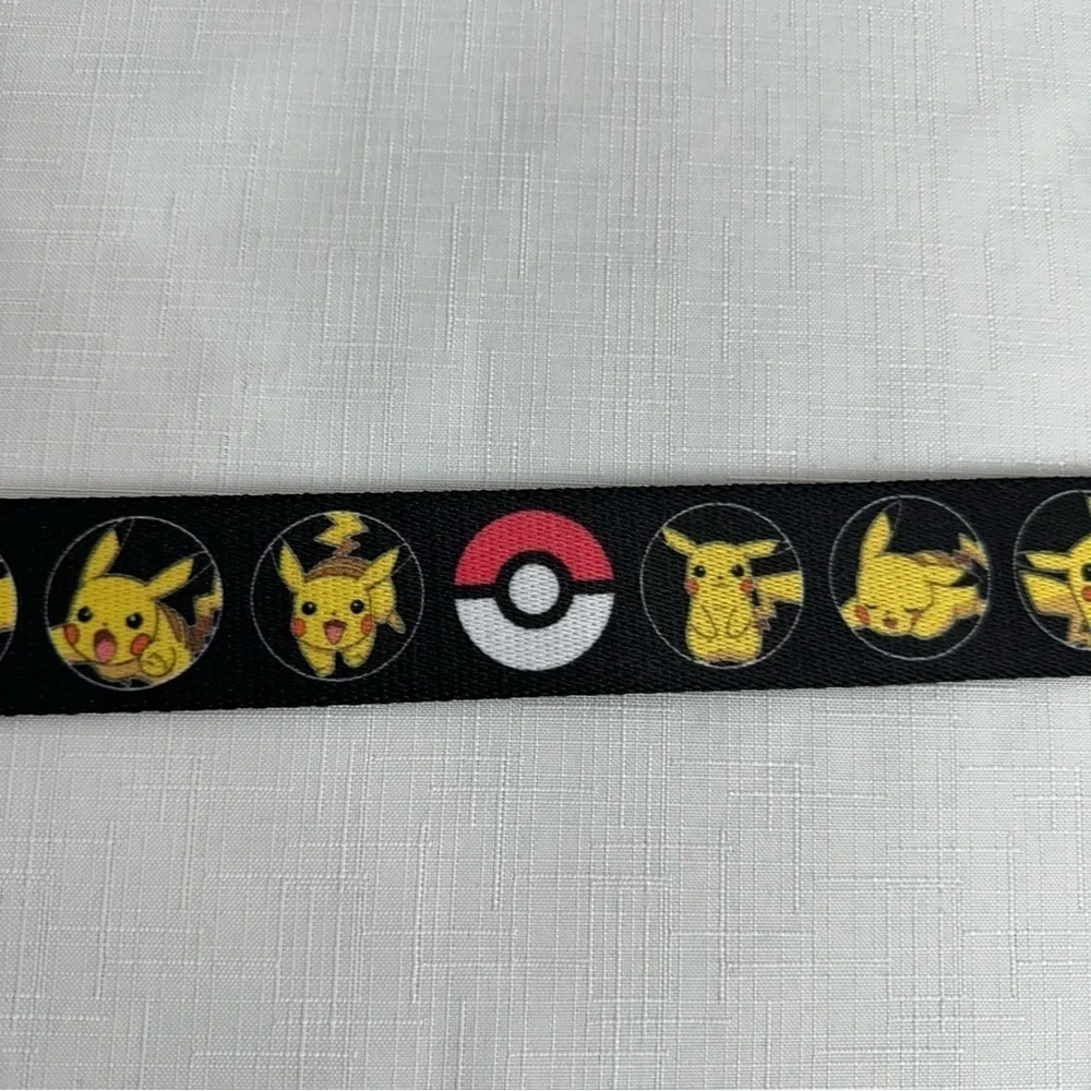 Nintendo x Buckle Down Pokemon Size Large Pikachu Black Adjustable Belt
